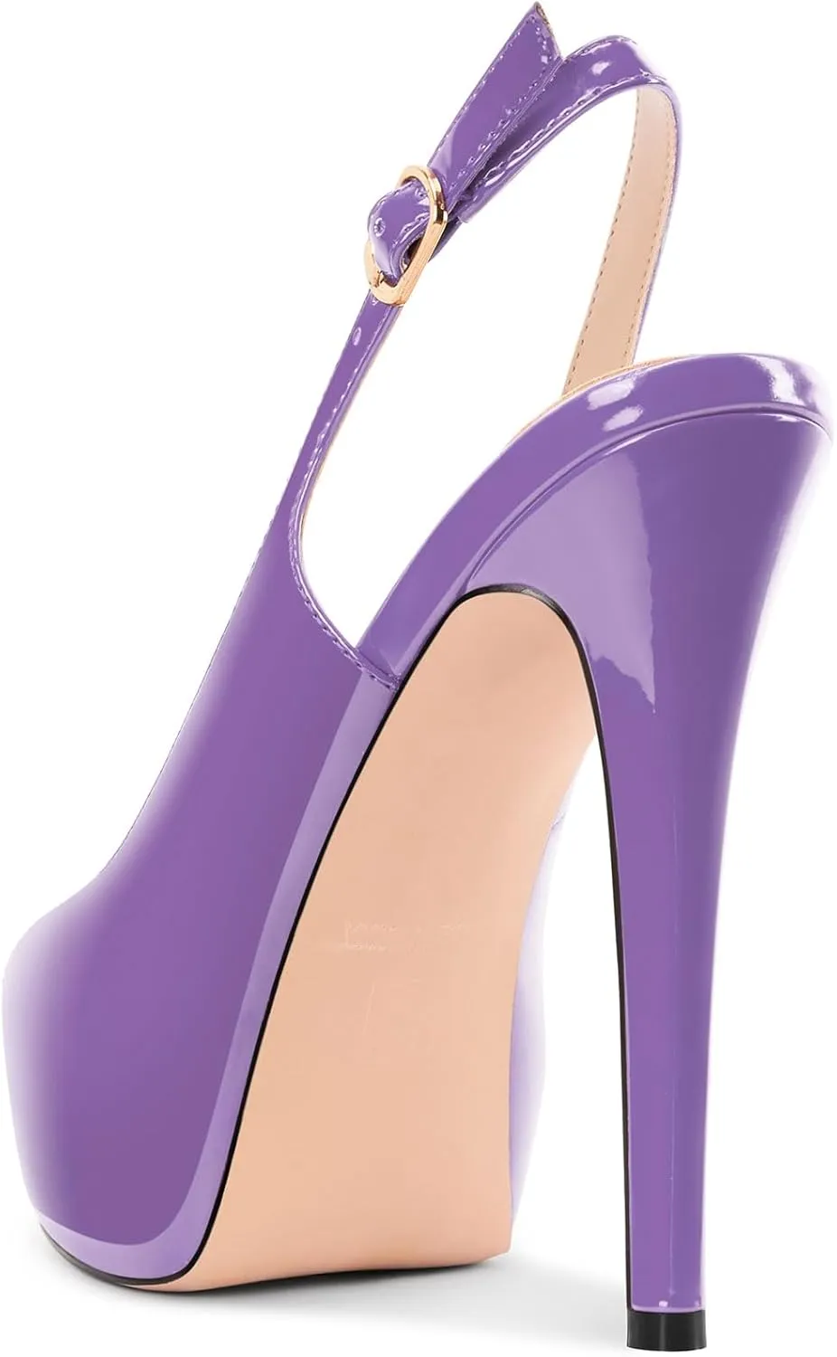 Aachcol Womens Peep Toe Platform Stiletto Heels Slingback High Heel Pumps Party Dress Shoes 5.1 Inches Heels