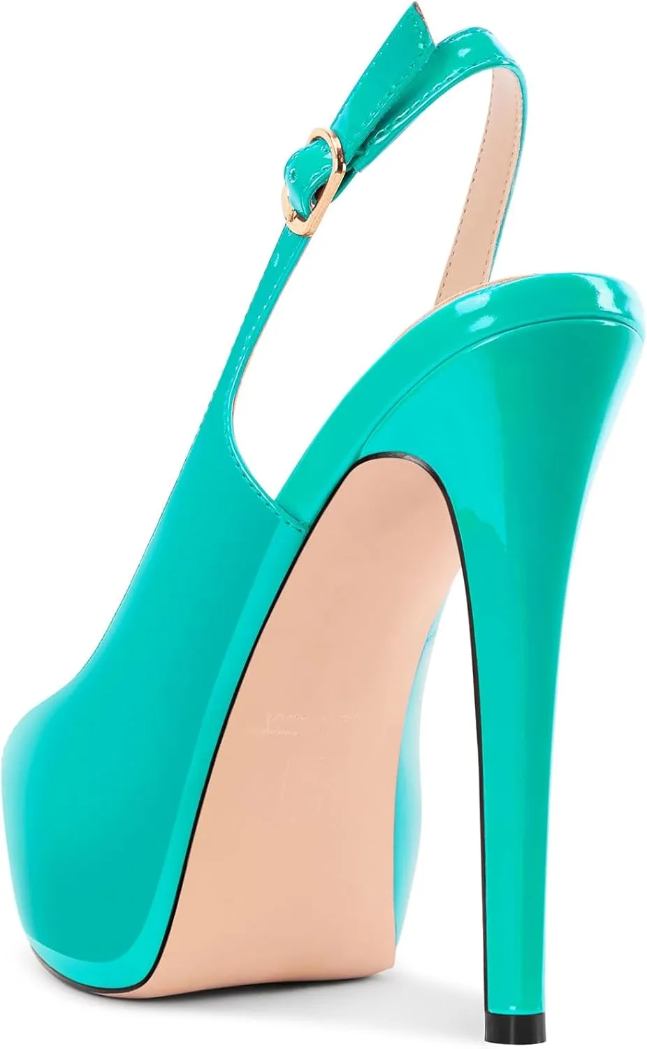 Aachcol Womens Peep Toe Platform Stiletto Heels Slingback High Heel Pumps Party Dress Shoes 5.1 Inches Heels