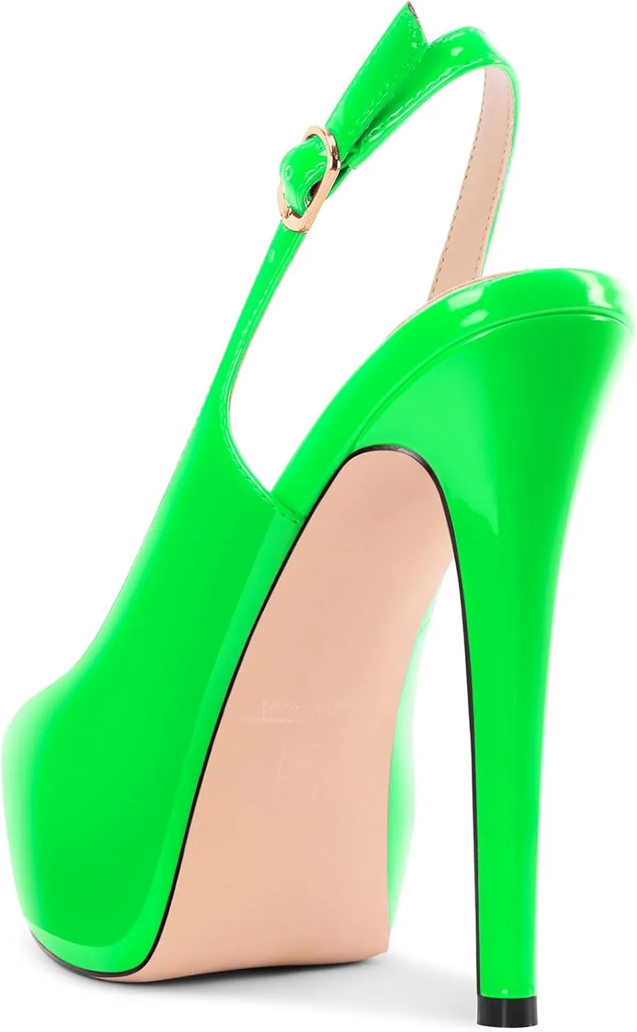 Aachcol Womens Peep Toe Platform Stiletto Heels Slingback High Heel Pumps Party Dress Shoes 5.1 Inches Heels