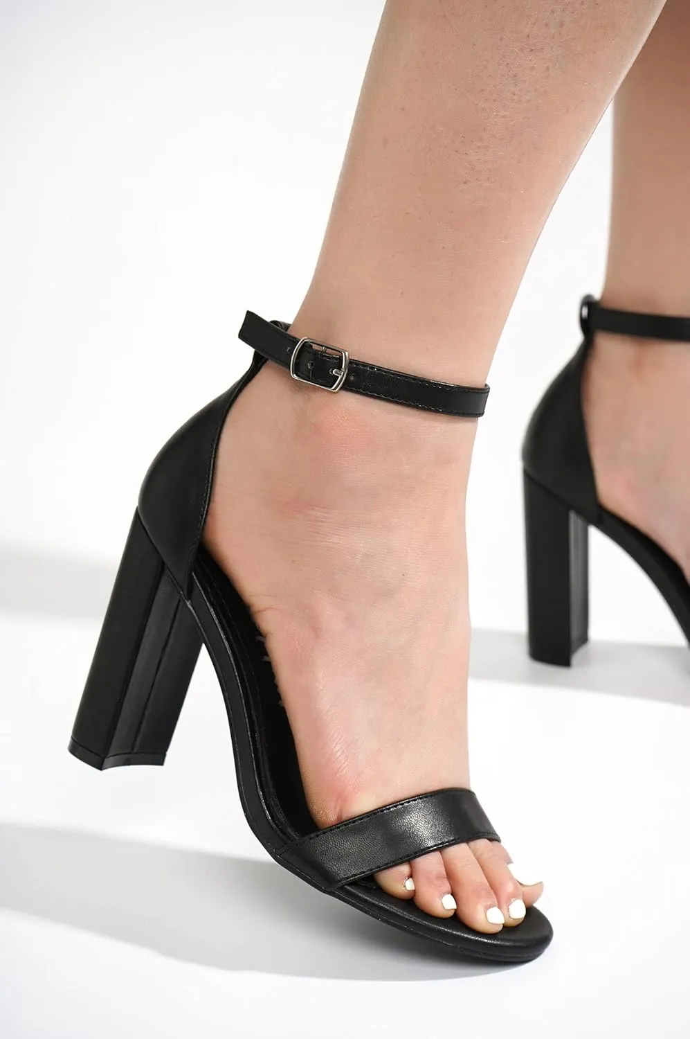 Cape Robbin Athens Open Toe Buckle Closure Block Heels (Athens)