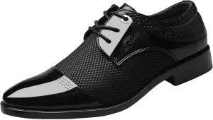 Dress Shoes for Men Wide Width 12 Men Breathable Business Formal Casual Pointed Toe Shiny Lace Up Formal Shoes Man