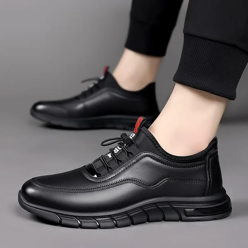 Elegant Men's Leather Oxford Dress Sneakers Wingtip Brogue Shoes for Business and Casual Occasions