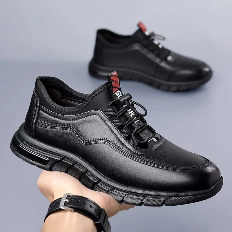 Elegant Men's Leather Oxford Dress Sneakers Wingtip Brogue Shoes for Business and Casual Occasions