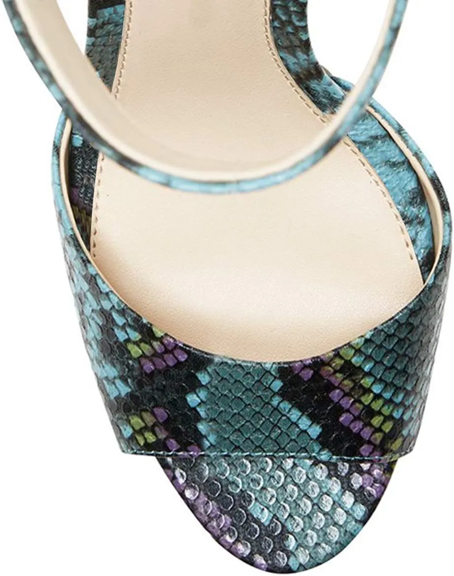 FOWT Women Business Sandals Comfy Platform Ankle Strap High Stiletto Heels Peep Toe Classic Buckle Up Shoes Size 4-15 M US
