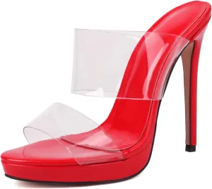 Gicoiz Peep Toe Slippers Stiletto Heels Women Mules Sandals
