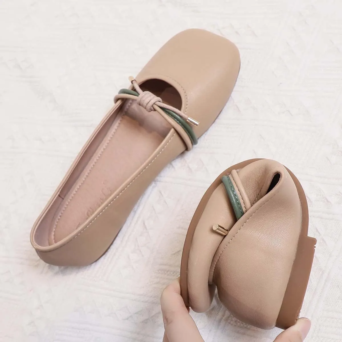 JOEupin Women’s Flats Comfortable Flats Shoes Ballet Flats for Women Dressy Low Heel Foldable Work Flats Dress Shoes
