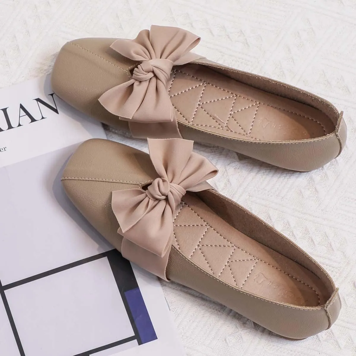 JOEupin Women’s Flats Comfortable Flats Shoes Ballet Flats for Women Dressy Low Heel Foldable Work Flats Dress Shoes