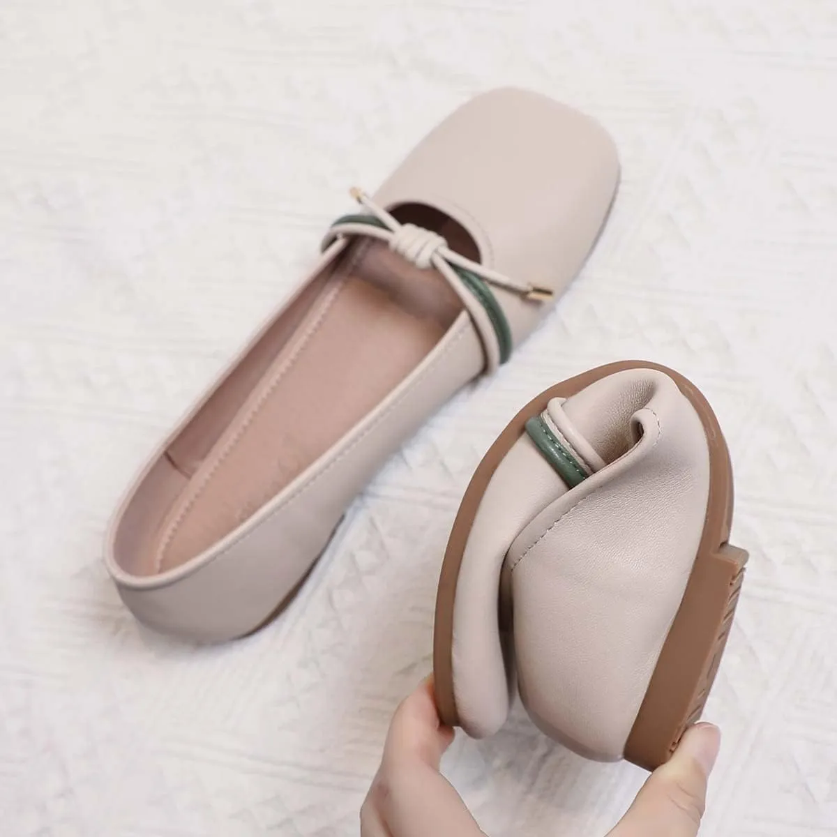 JOEupin Women’s Flats Comfortable Flats Shoes Ballet Flats for Women Dressy Low Heel Foldable Work Flats Dress Shoes