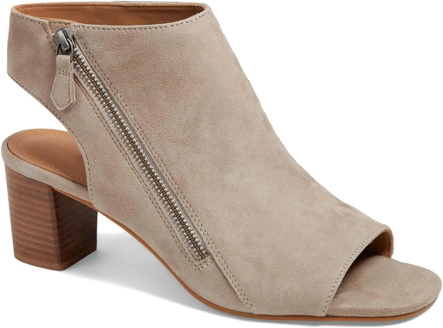 LEHOOR Women Chunky Heel Open Toe Booties Sandals Side Zipper Sandal Booties Cut Out 2 inch Block Stacked Heels Ankle Boots Peep Toe Backless Matte Casual Summer Booties 4-11 M US