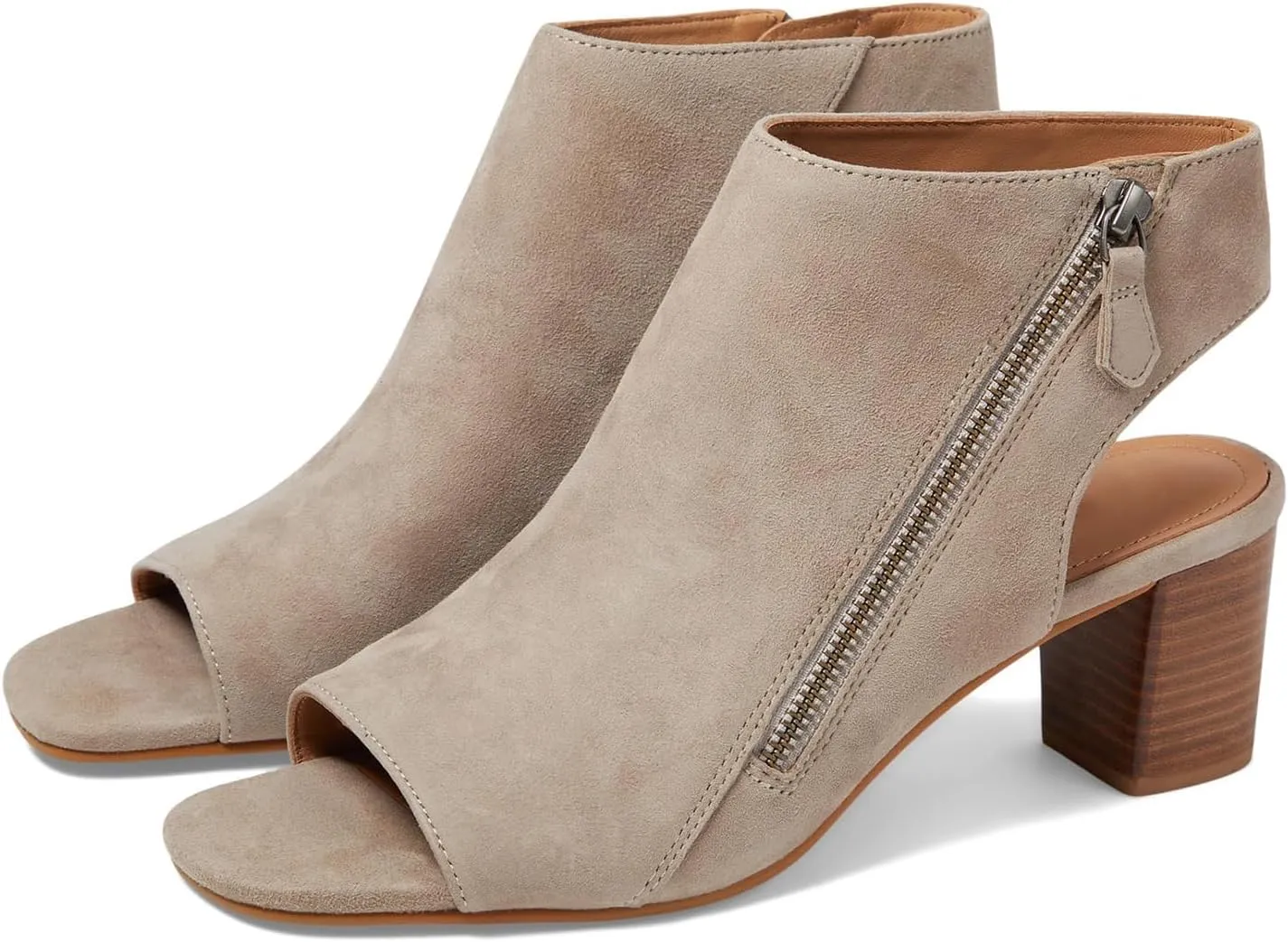 LEHOOR Women Chunky Heel Open Toe Booties Sandals Side Zipper Sandal Booties Cut Out 2 inch Block Stacked Heels Ankle Boots Peep Toe Backless Matte Casual Summer Booties 4-11 M US