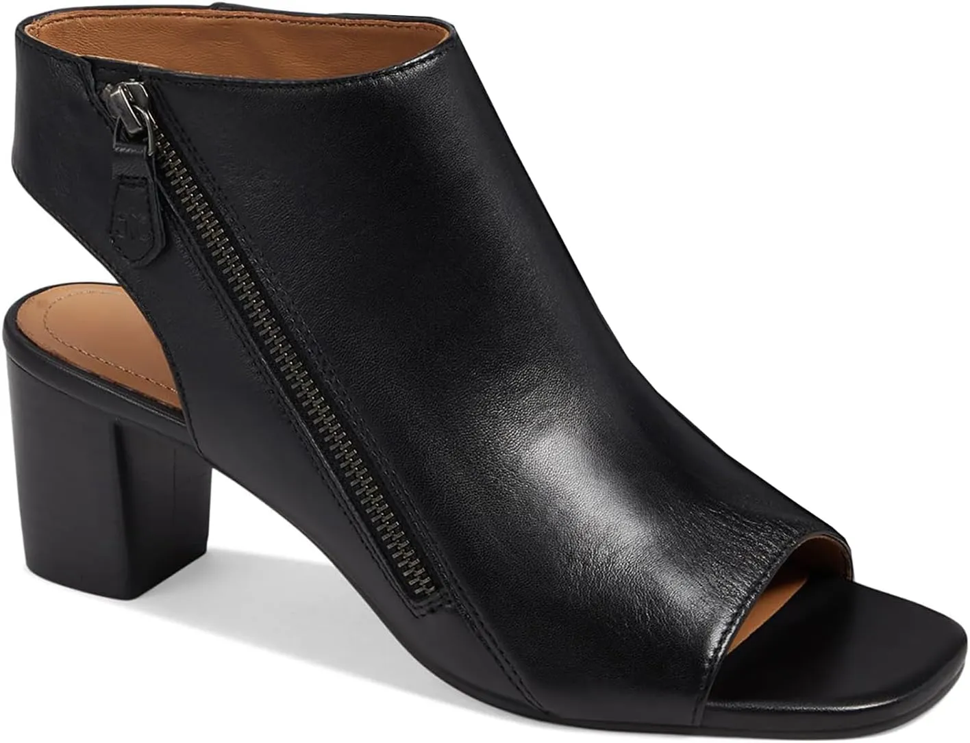 LEHOOR Women Chunky Heel Open Toe Booties Sandals Side Zipper Sandal Booties Cut Out 2 inch Block Stacked Heels Ankle Boots Peep Toe Backless Matte Casual Summer Booties 4-11 M US