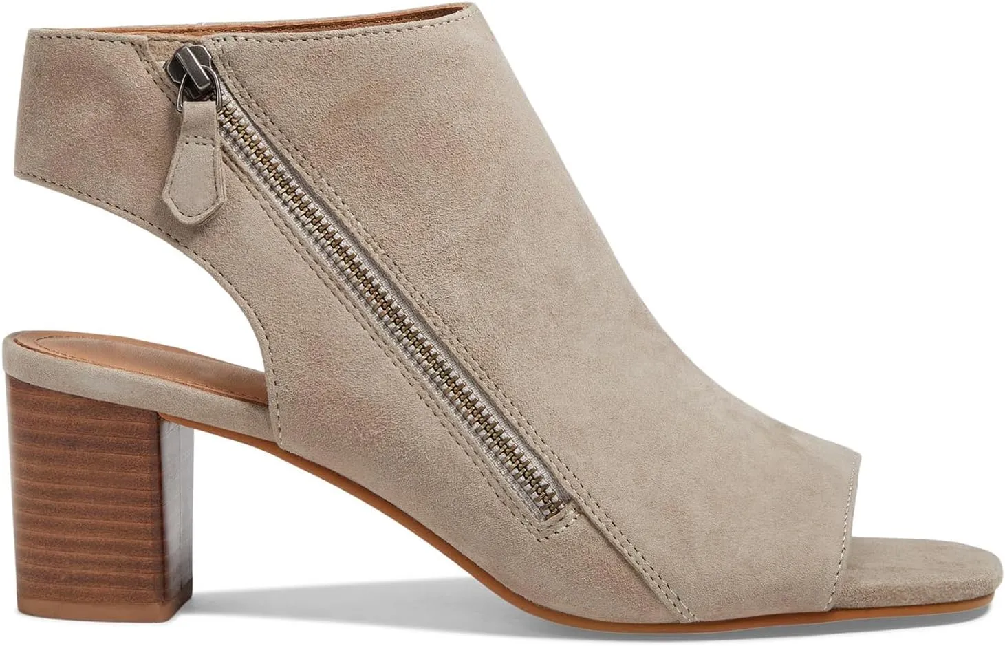 LEHOOR Women Chunky Heel Open Toe Booties Sandals Side Zipper Sandal Booties Cut Out 2 inch Block Stacked Heels Ankle Boots Peep Toe Backless Matte Casual Summer Booties 4-11 M US