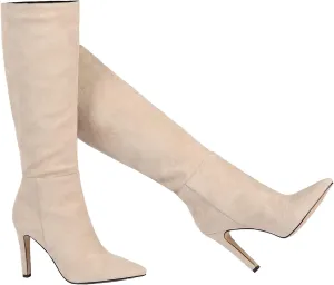 LEHOOR Women Knee High Stiletto Heel Boots Pointed Closed Toe Slip On High Heeled Dress Shoes Sexy Trendy for Ladies 4-11 M US