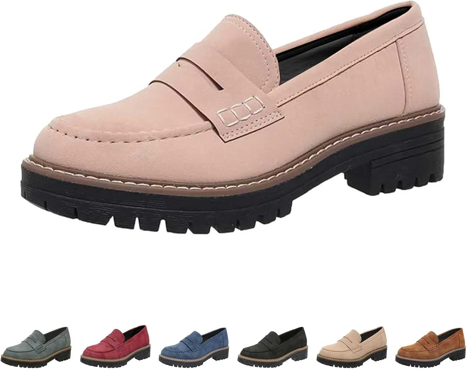 Loafers for Women Platform Slip On Loafers Dressy Business Shoe Comfortable Chunky Shoes Casual Work Shoes