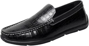 Men Prom Loafers Faux Leather Moccasins Shoe Vintage Solid Color Tuxedo Wedding Non Slip Low Top Anti-Slip Formal Slip-on
