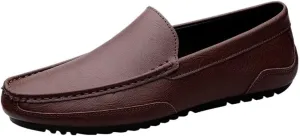 Men Shoes Faux Leather Casual Vintage Round Toe Solid Color Heel Non Slip Anti-Slip Low Top Rubber Sole Tuxedo Slip On