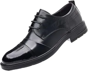 Men's Brogue Oxford Shoes Mens Patent Leather Formal Business Dress Shoes Classic Lace Up Brogue Shoes(9.5)