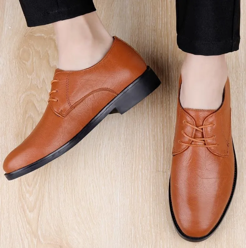 Men's Business Wingtip Lace Up Dress Shoes Mens Breathable Comfortable Fashion Luxury Oxford Shoes Pointed Toe Low Top Leather Dress Shoes