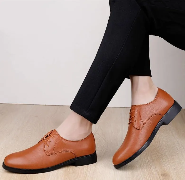 Men's Business Wingtip Lace Up Dress Shoes Mens Breathable Comfortable Fashion Luxury Oxford Shoes Pointed Toe Low Top Leather Dress Shoes