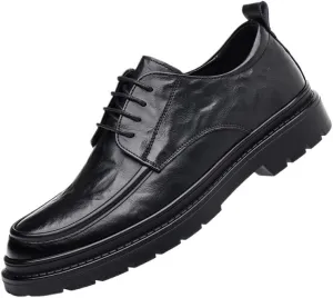 Men's Classic Lace-up Dress Shoes Formal Business Oxfords Shoes Mens Lace Up Pointed Toe Casual Brogue Shoes Non-Slip Softsole Walking Shoes(Black,7)