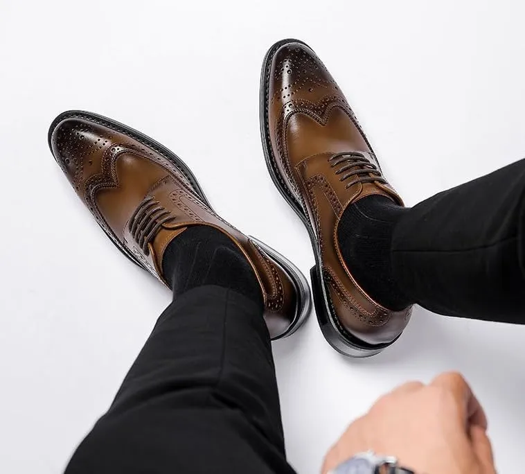 Men's Comfort Orthopedic Dress Shoes Men Casual Loafers Business Formal Oxfords Shoes Mens Brogue Shoes