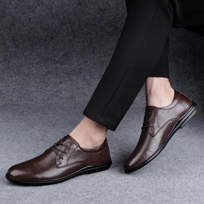 Men's Dress Shoes Classic Formal Oxford Business Wedding Suit Lace-up Patent Leather Tuxedo Shoes for Men