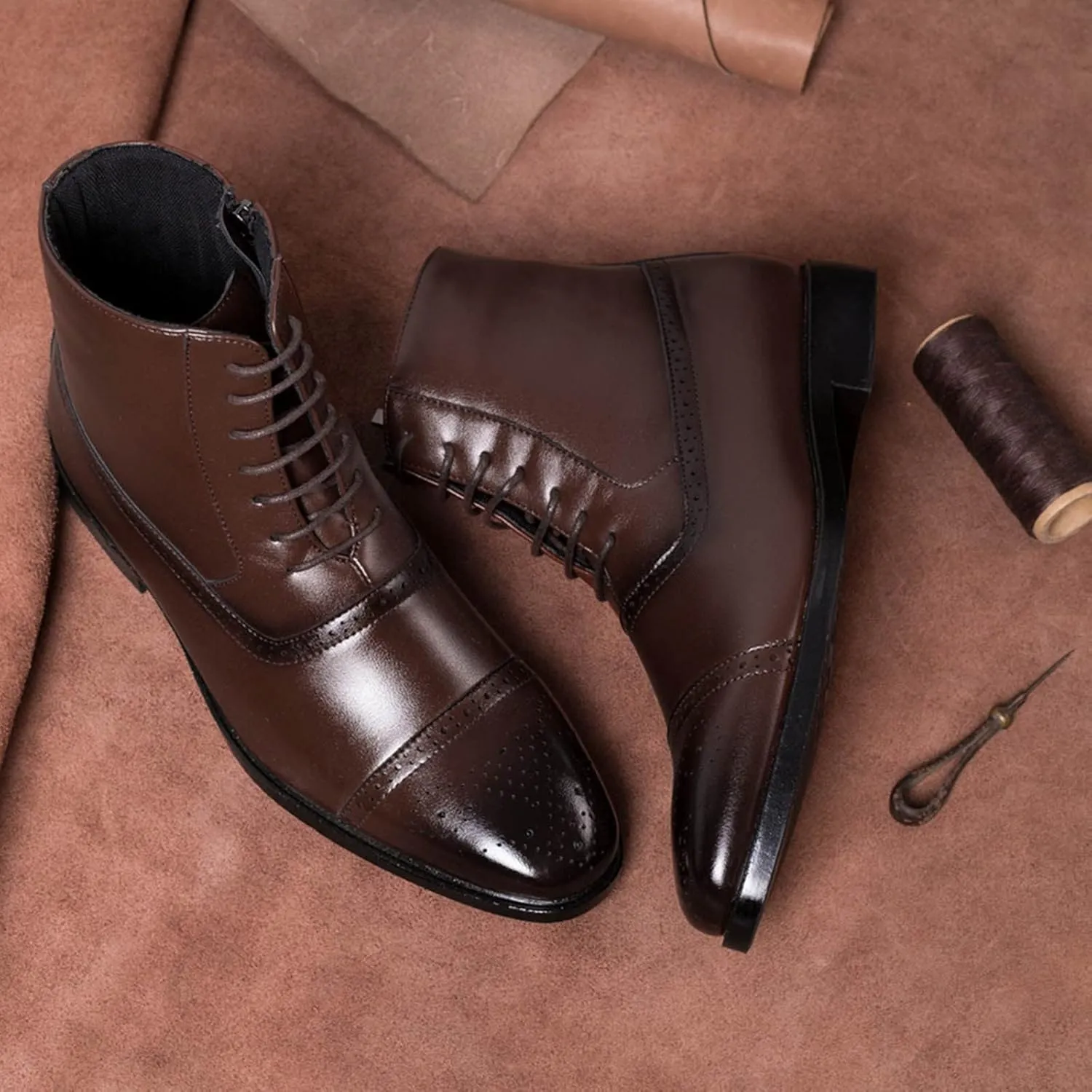 Men's Dress Shoes Loafers Mens Shoes Classic Business Leather Shoes Fashion Casual High Top Lace Up Black Dress Shoes