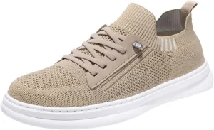 Men's Fashion Versatile Walking Shoes Lightweight Breathable Slip on Running Shoe Soft Flat Soled Elderly Shoes