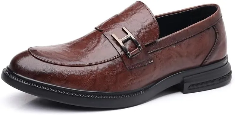 Men's Formal Business Oxford Shoes Genuine Leather Slip On Dress Shoes for Office Wedding Tuxedo Derby Shoes