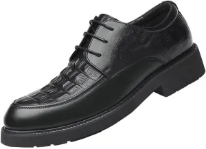 Men's Leather Platform Oxford Shoes Men Retro Comfortable Non-Slip Business Dress Shoes Casual Wedding Party Tuxedo Shoes