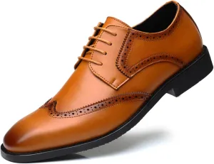 Men's Oxfords Lace Up Casual Dress Shoes Wingtip Brogue Shoes Classic Formal Modern Business Shoes