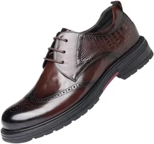 Men's Patent Leather Dress Shoes Mens Classic Lace-up Formal Casual Business Oxford Shoes