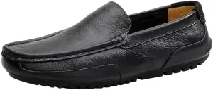 Men's Vintage Loafers Leather Driving Loafers Solid Color Prom Slip Resistant Block Heel Anti-Slip Rubber Sole Shoe Slip-on