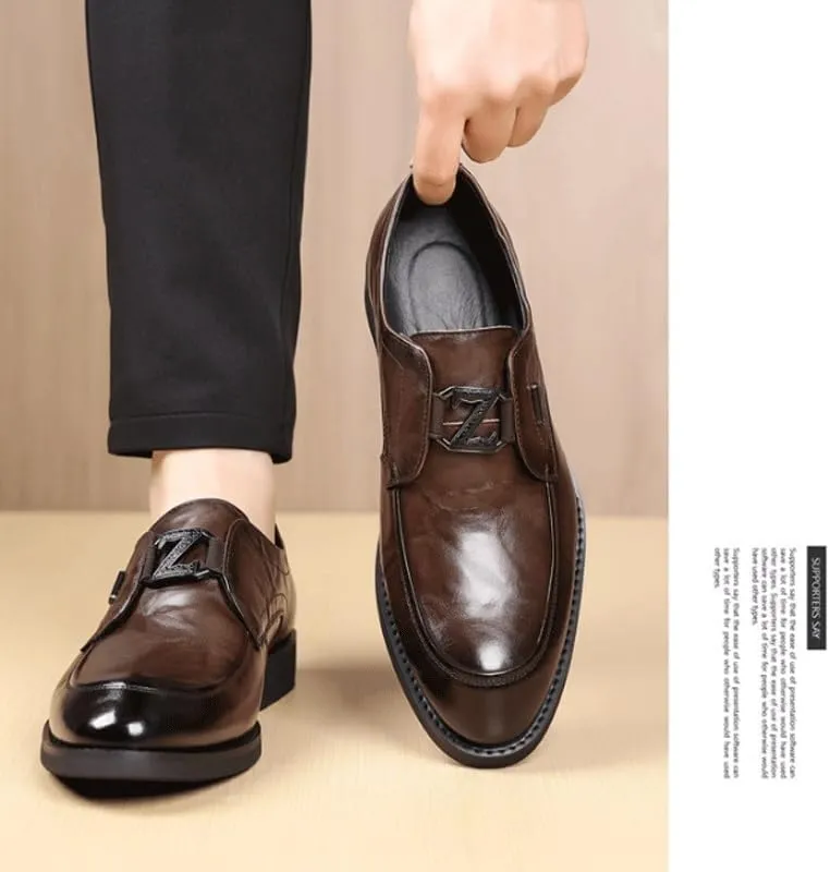 Men's Vintage Spike Dress Loafers Slip On Fashion Shoes for Business Dinners
