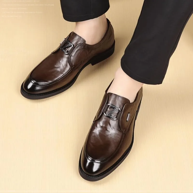Men's Vintage Spike Dress Loafers Slip On Fashion Shoes for Business Dinners