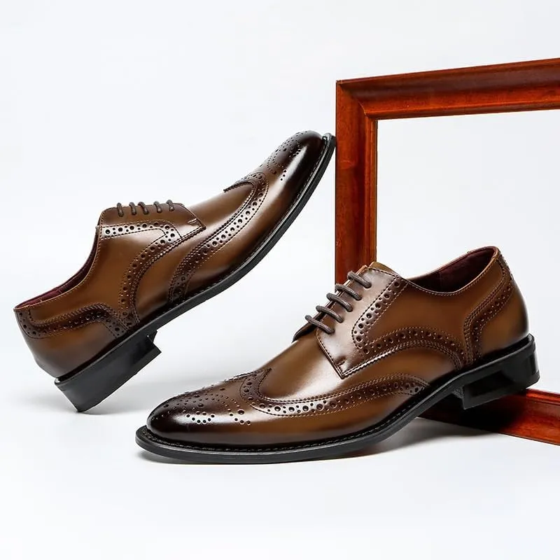 Men's Vintage Spike Dress Loafers Slip On Fashion Shoes Men's Stylish Genuine Leather Lace-up Loafer Shoes