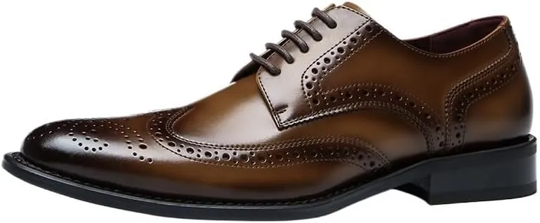Men's Vintage Spike Dress Loafers Slip On Fashion Shoes Men's Stylish Genuine Leather Lace-up Loafer Shoes