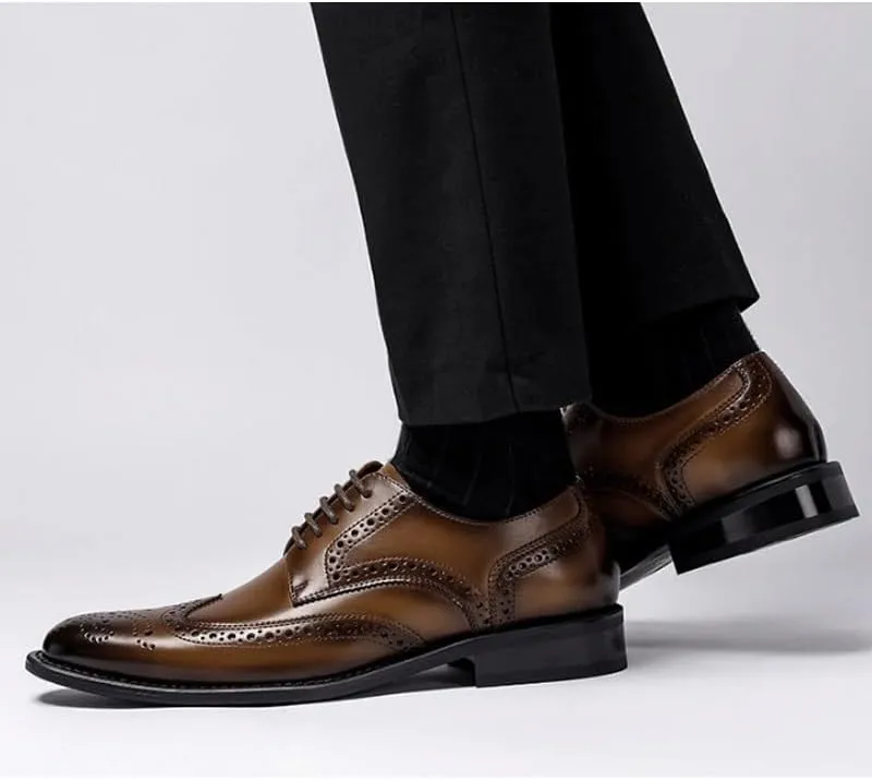 Men's Vintage Spike Dress Loafers Slip On Fashion Shoes Men's Stylish Genuine Leather Lace-up Loafer Shoes