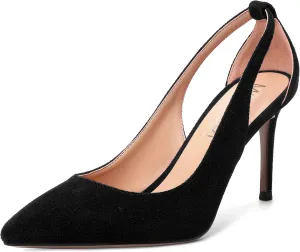 MERRORI Womens Dress Slip On Suede Dating Pointed Toe Dress Stiletto High Heel Pumps Shoes 3.3 Inch