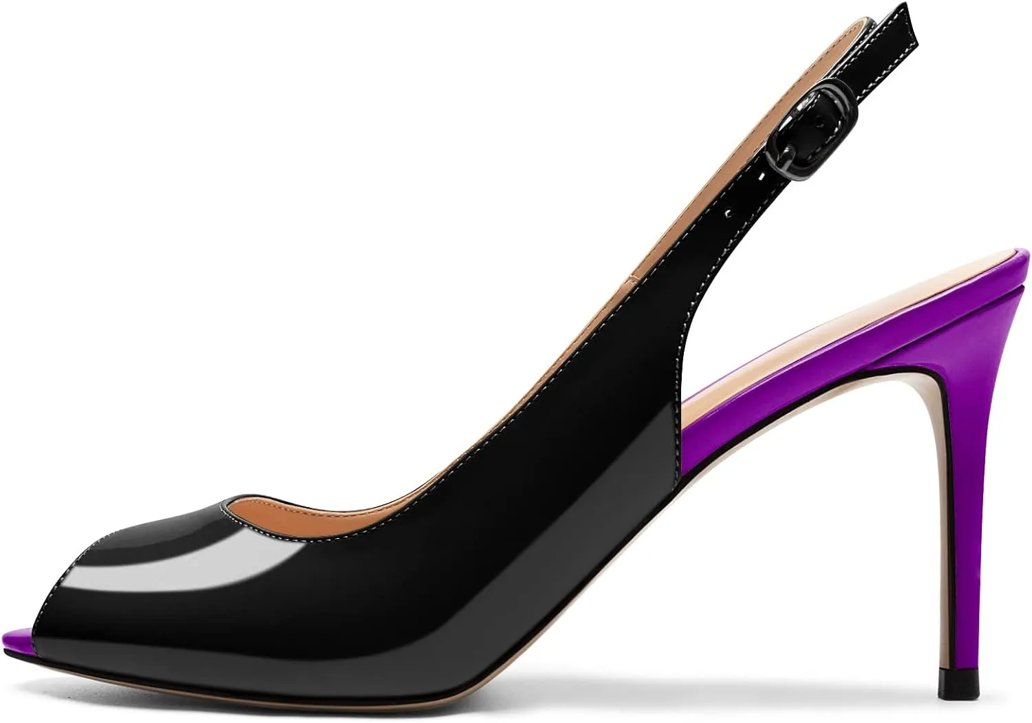 Mettesally Women's Peep Toe Heels Slingback Sandals Kitten High Heel Ankle Strap Heeled Sandals Pumps