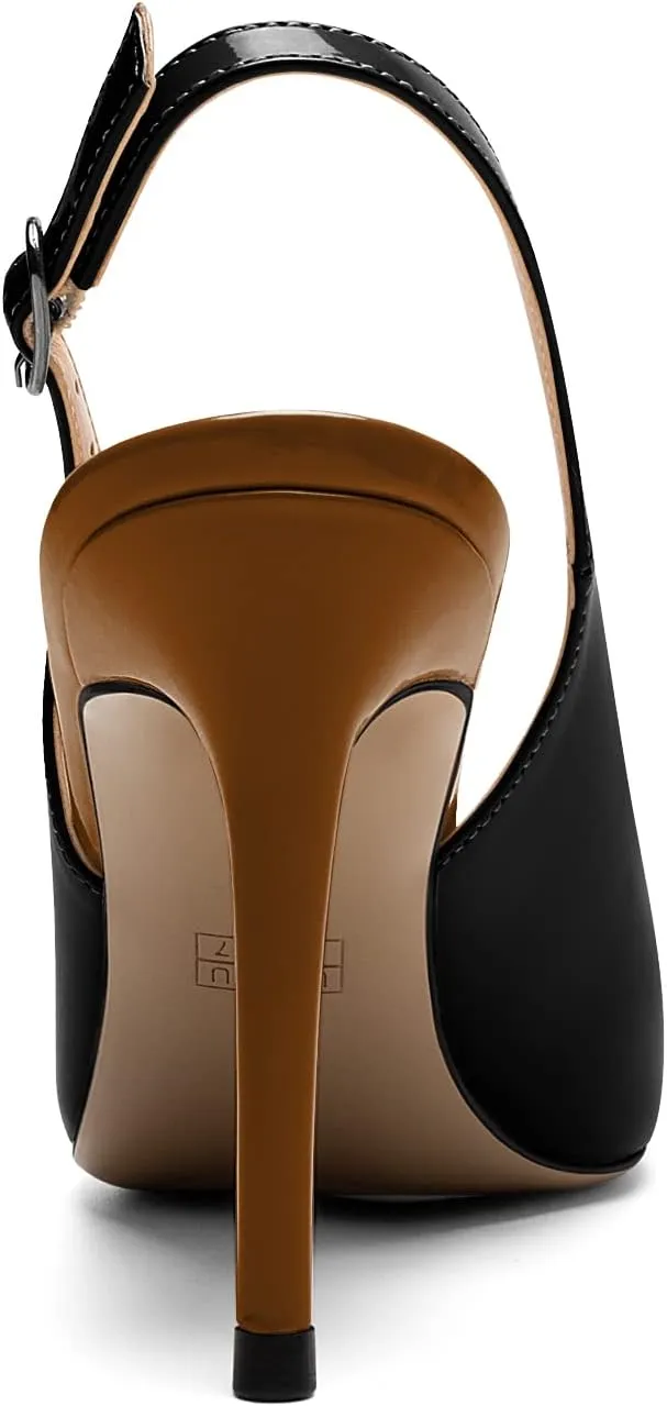 Mettesally Women's Peep Toe Heels Slingback Sandals Kitten High Heel Ankle Strap Heeled Sandals Pumps