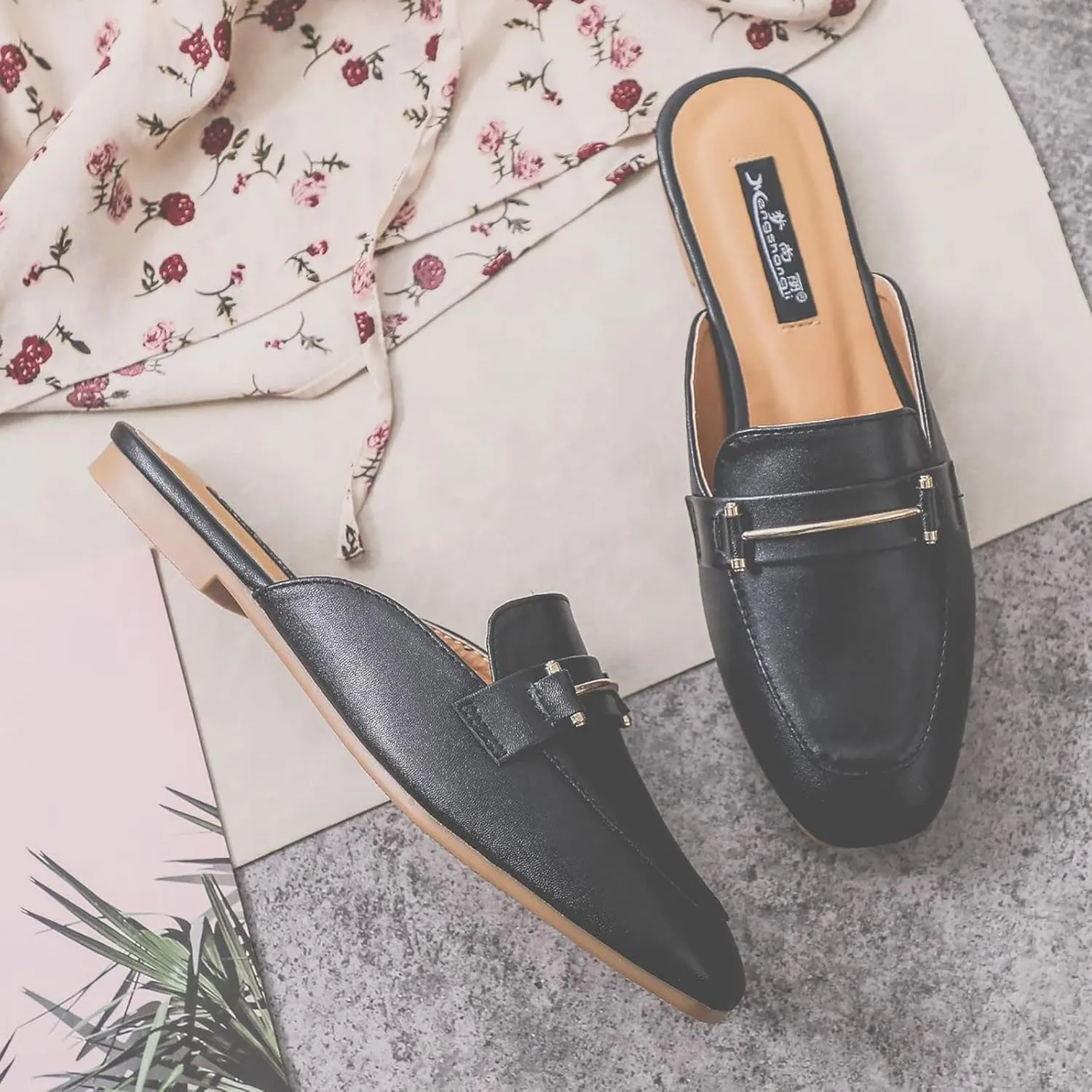 Mules for Women Slip On Flats Shoes Backless Dress Shoes Comfort Office Shoes Business Casual Work Shoes