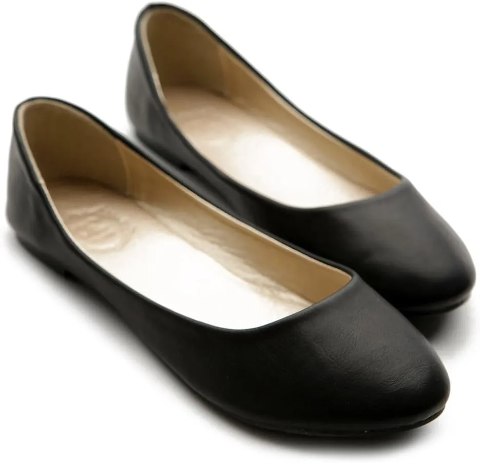 Ollio Women's Shoe Ballet Basic Light Comfort Low Heel Flat