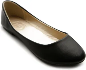 Ollio Women's Shoe Ballet Basic Light Comfort Low Heel Flat