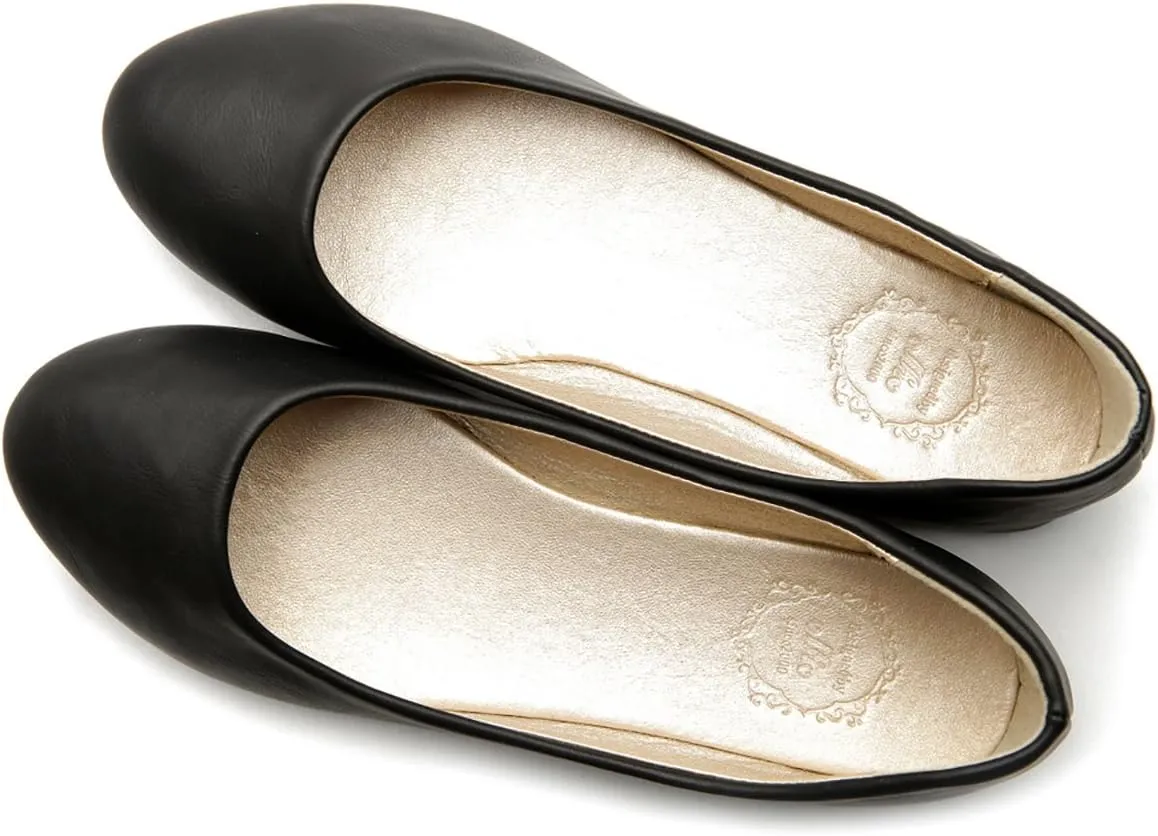 Ollio Women's Shoe Ballet Basic Light Comfort Low Heel Flat