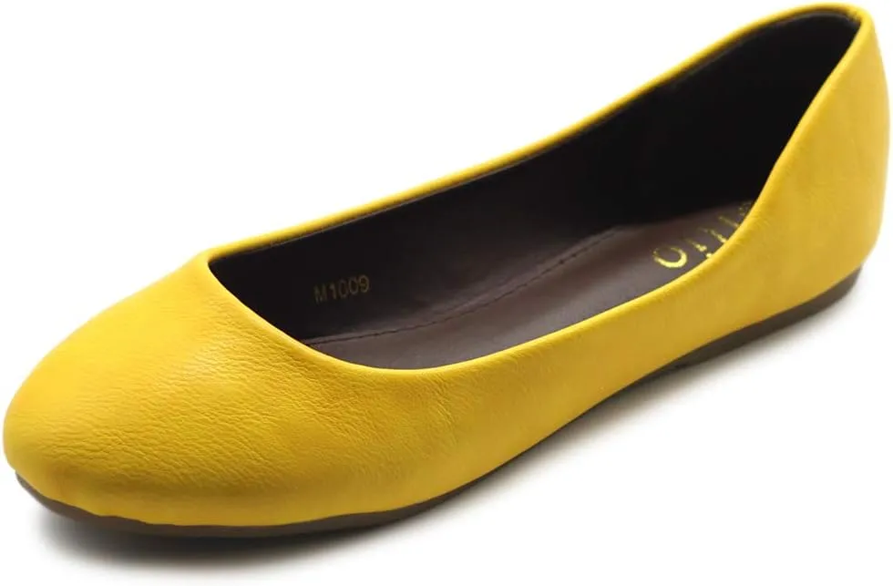 Ollio Women's Shoe Ballet Basic Light Comfort Low Heel Flat