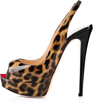 Open Peep Toe Platform High Stiletto Heels Slingback Sandals