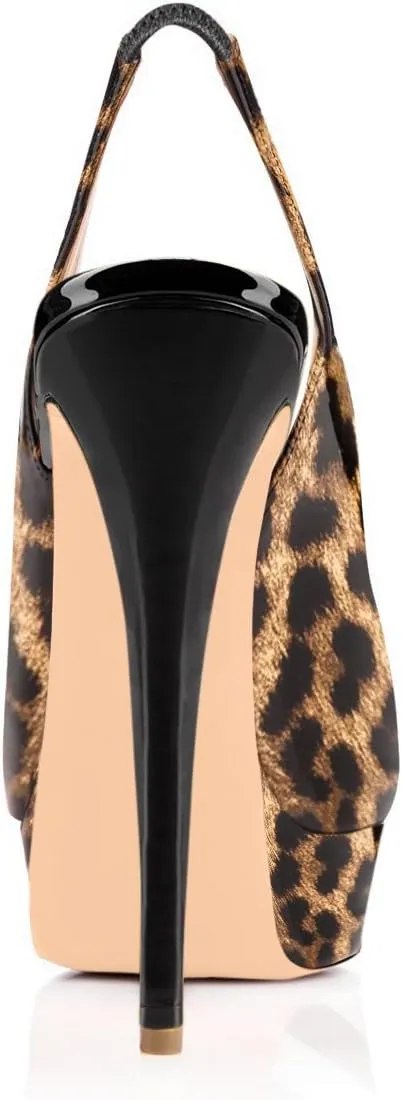 Open Peep Toe Platform High Stiletto Heels Slingback Sandals