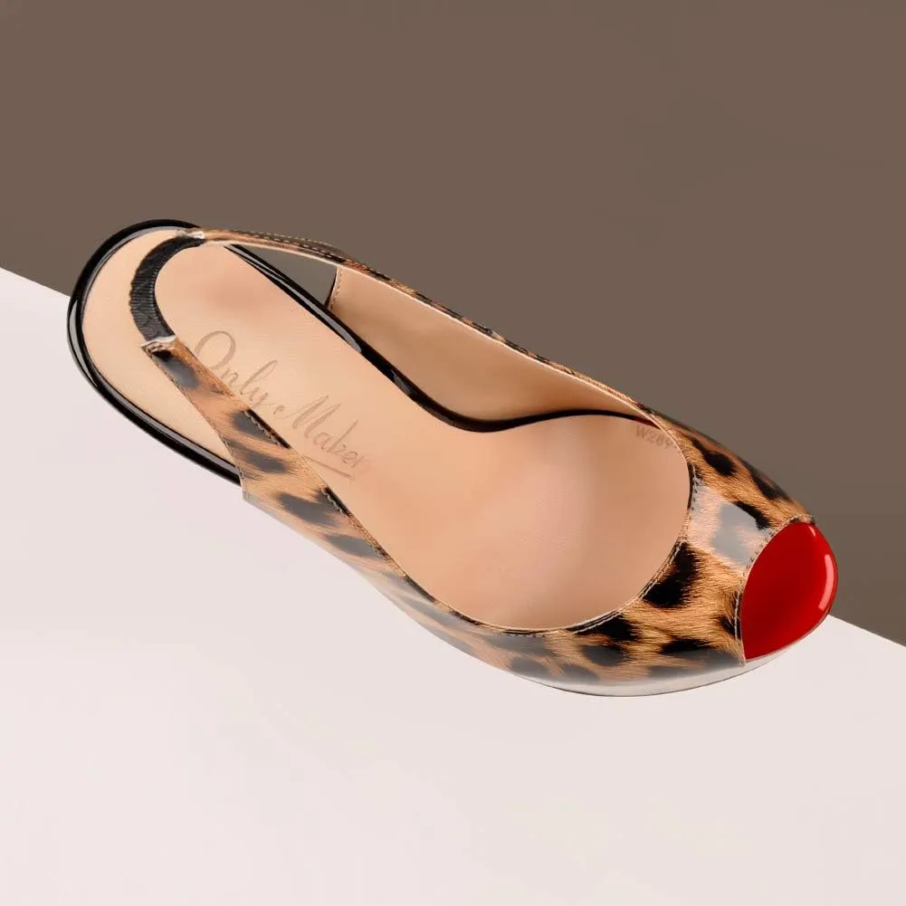 Open Peep Toe Platform High Stiletto Heels Slingback Sandals