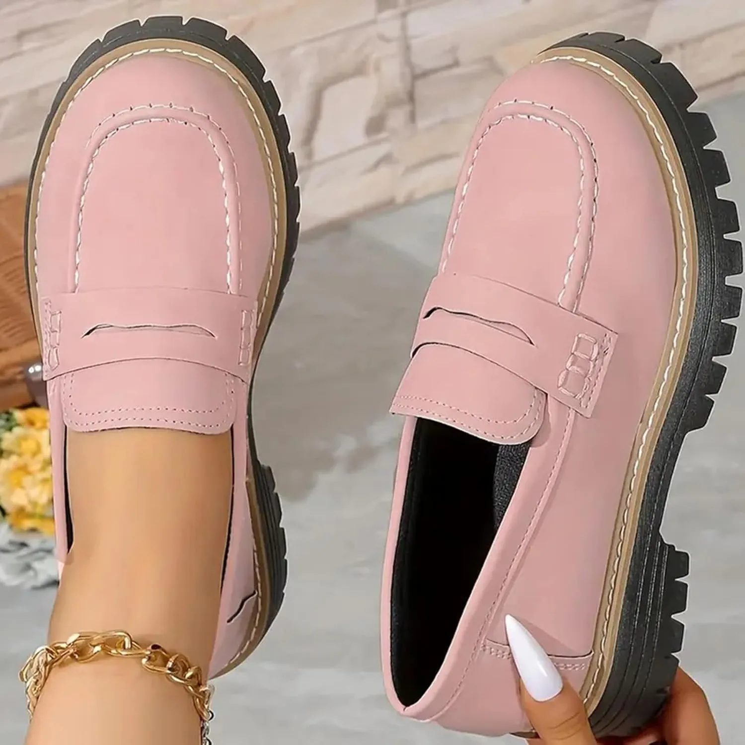 Orthoture-Orthopedic Platform Loafers Comfortable Women's Fashion Loafers Casual Dress Work Loafers Slip-On Walking Shoes